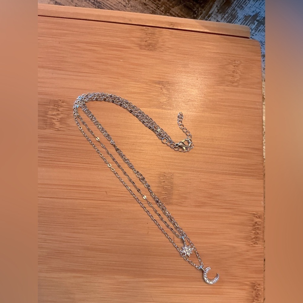 Elegant Crescent Moon and Star Necklace